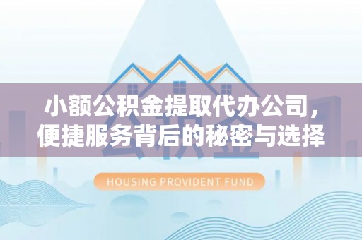 历下小额公积金提取代办公司，便捷服务背后的秘密与选择指南
